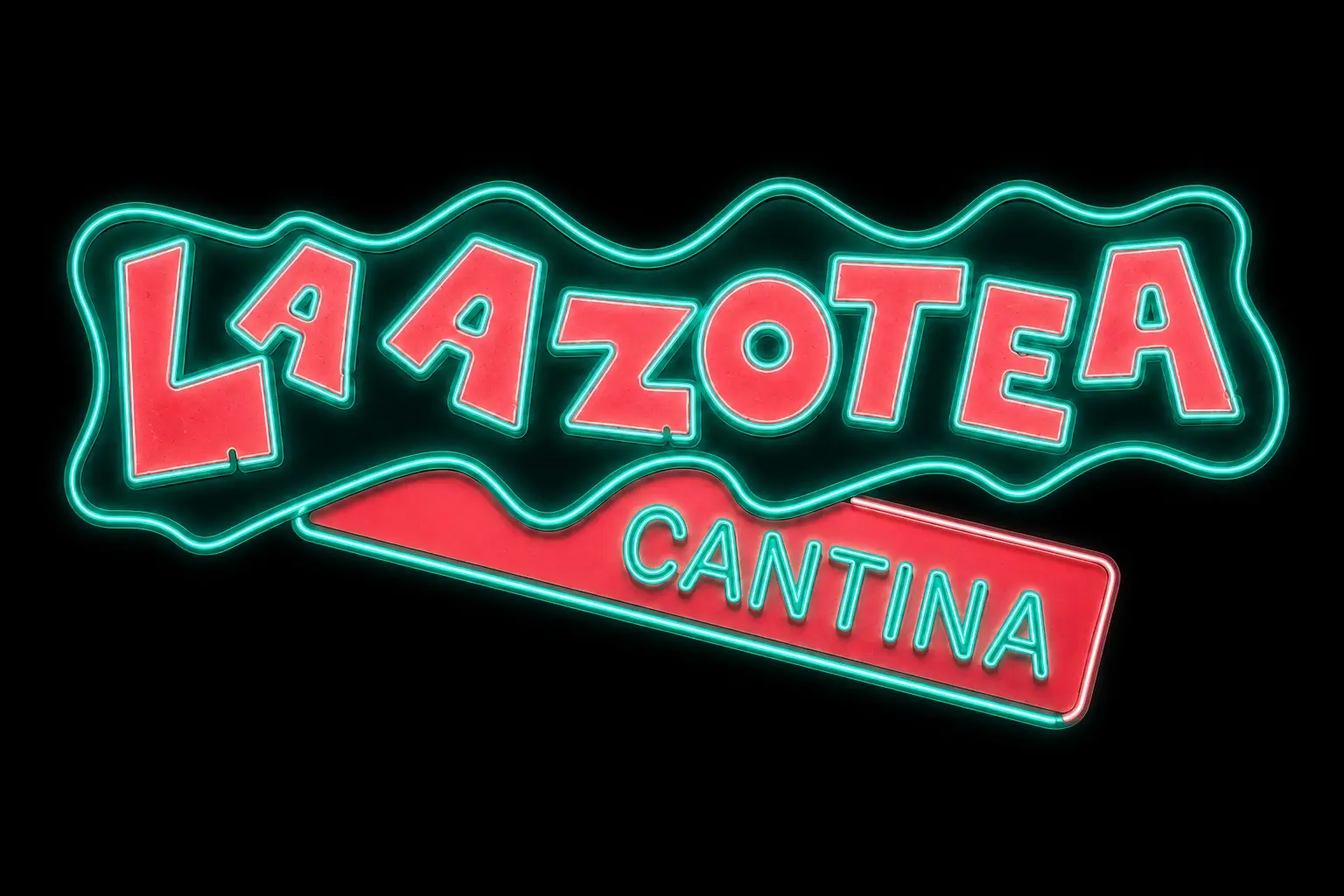 Logo neón de La Azotea Cantina