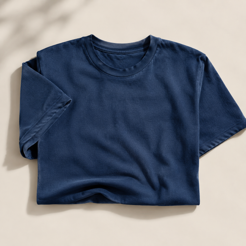Camiseta azul océano, producto simulado